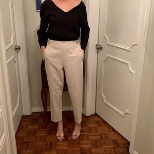 Cream sailor pants ankle length